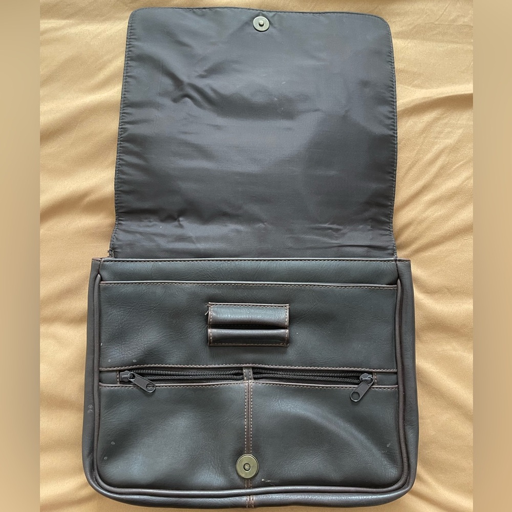 Vintage Rosetti Old Money Small Dark Brown Leather Office Briefcase Handbag - Picture 4 of 14